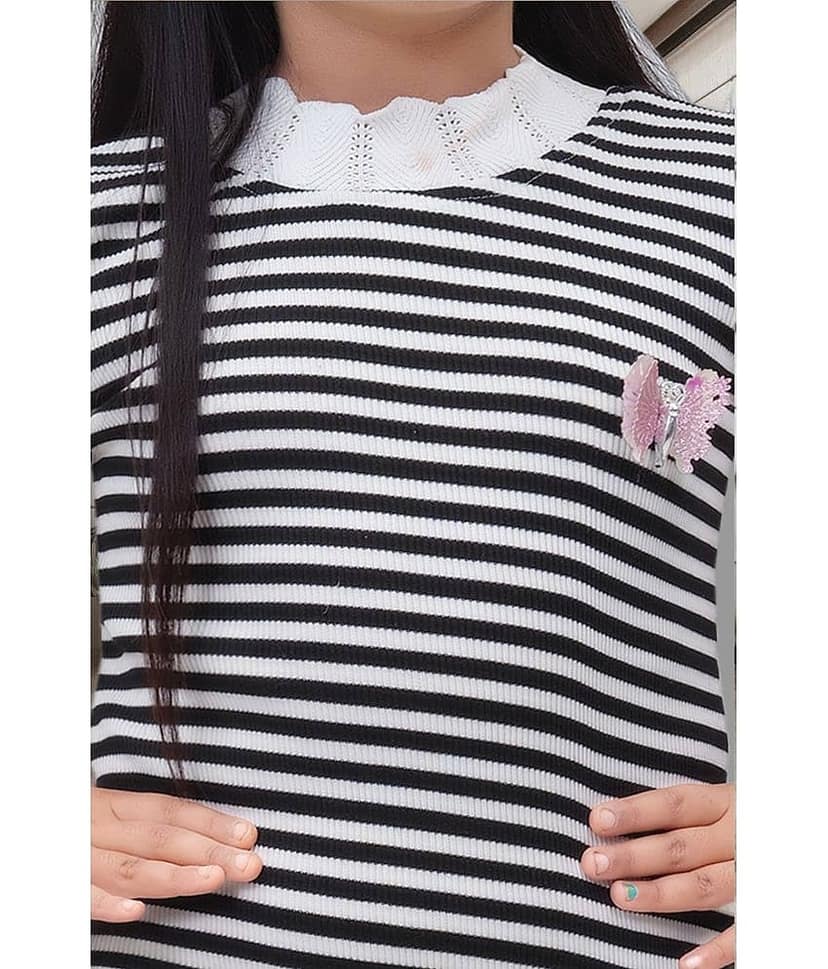 NEWSIFA Cotton Blend Bodycon Dress For Girls ( Pack of 1 , Black ) view 2