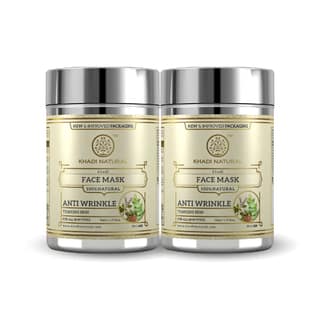Khadi Natural Anti Wrinkle Face Mask Combo Pack Of 2 - 50gm Each Sale