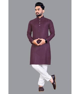 YUG ART - Blue Cotton Blend Regular Fit Men's Kurta Pyjama Set ( Pack of 1 )