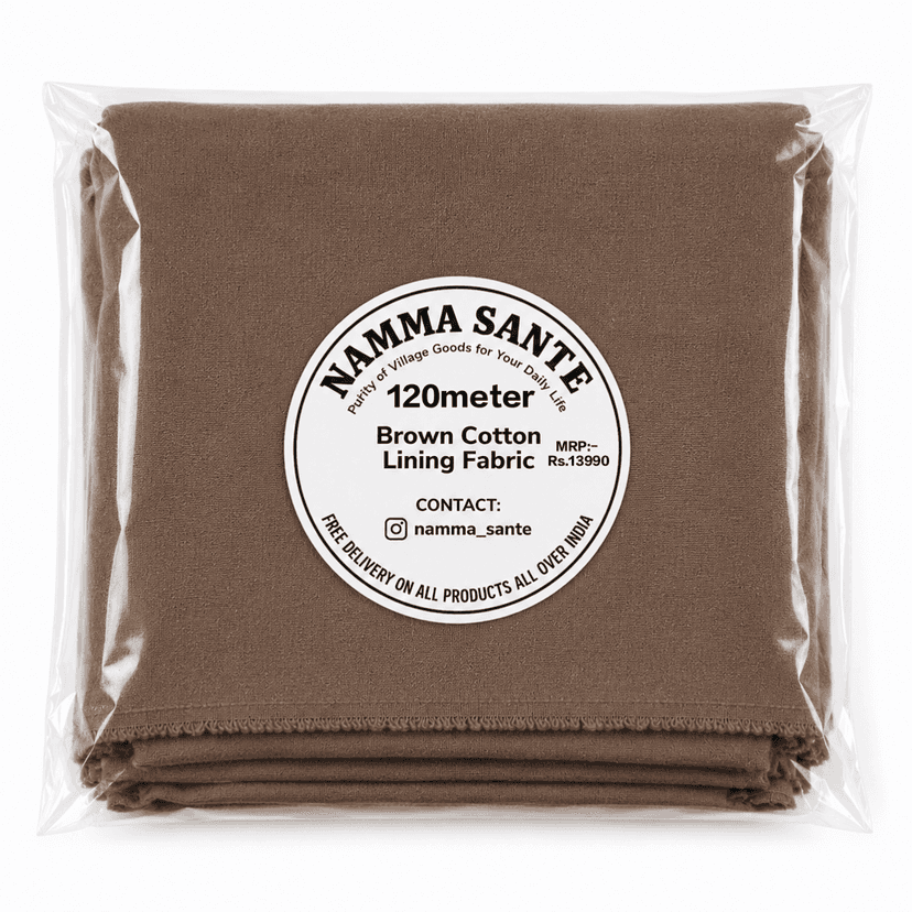Brown Cotton Lining Fabric (Bada Panna), Brown Cotton Lining Fibre (Bada Panna), Brown Lining Cloth (Bada Panna), Soft Brown Cotton Lining (Bada Panna), Brown Garment Lining Fabric (Bada Panna) view 2