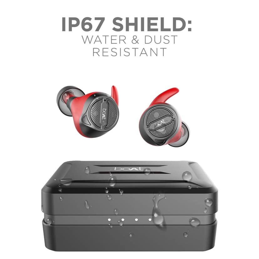 boAt Airdopes 491 | Wireless Earbuds with 6mm Drivers, 50 Hours Playback, Bluetooth v5.0, 1800mAh battery Red view 5