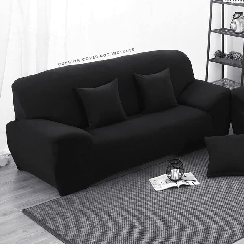 PENTHOOM Elastic Sofa Cover 3 Seater Fully Covered| Plain Sofa Cover Big Elasticity Sofa Cover with High-Density Fabric | Perfect Size Couch Cover Sofa Slip Cover