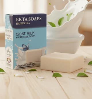 EKTA SOAPS Rajeevika Goat Milk Handmade Organic Herbal Soap Bar