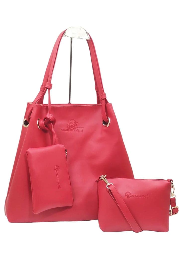 Magnifique Women's Hand/Sling/Side Bag/purse Polyurethane Western (Red)
