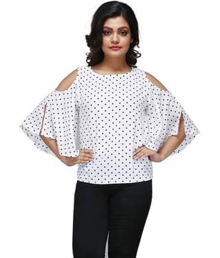 Zadmus Women's Polyester Regular Top ( White )