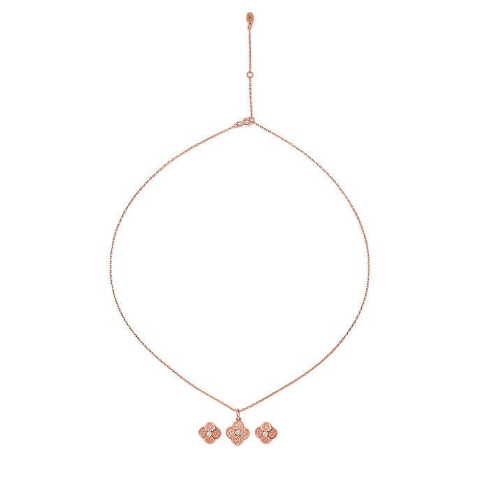 Rose Gold Mini Flower Pendant Set view 4