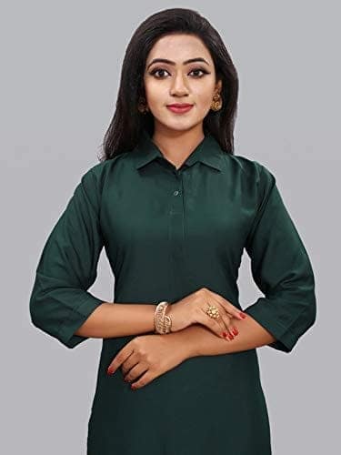 BT WITH BUY & TRY Women's Rayon Kurti Set | Kurti with Palazzo | Kurta Set for Women. Green view 4