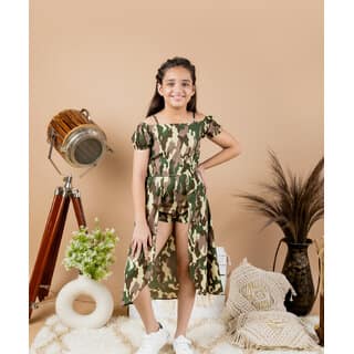 Kids Cave Floral Print Girls Jumpsuit view 2