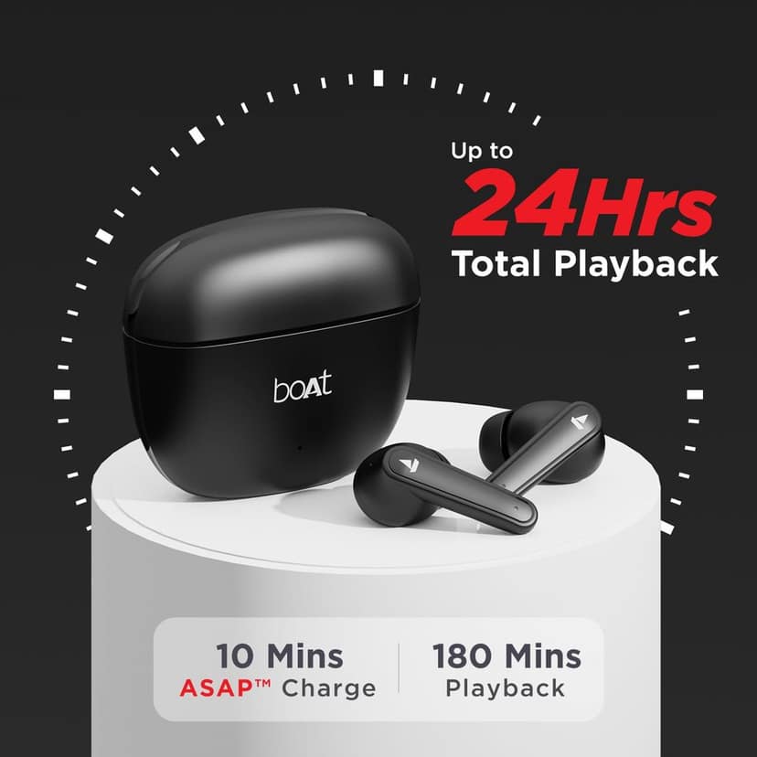 Boat Airdopes 115 in Ear TWS Earbuds with ENx & Beast Mode, Upto 24 Hrs Playback and ASAP Charge(Active Black) view 4