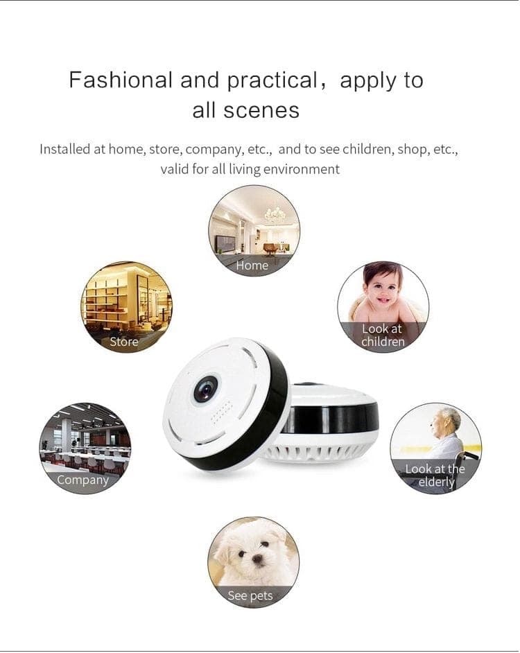 AUSHA 360 Degree WiFi Indoor Security Camera with Night Vision, Motion Alerts, Two Way Audio & App Control | Smart Home CCTV Camera view 6