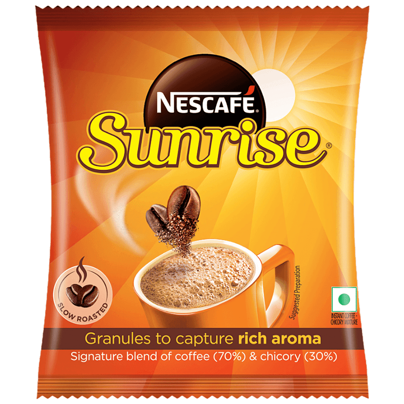 Nescafe Sunrise Instant Coffee - Chicory Mixture, 50 G Pouch