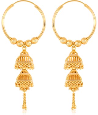 VIVASTRI Golden Jhumki Earrings ( Pack of 1 )
