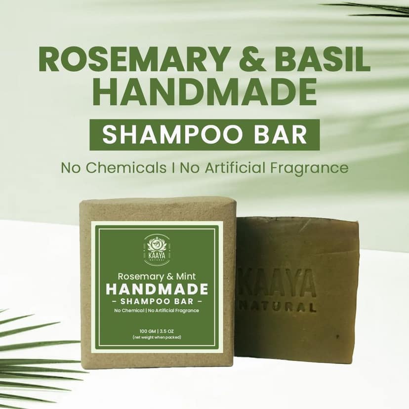 Kaaya Natural Rosemary & Mint Handmade Shampoo Bar (Pack of 2) view 3