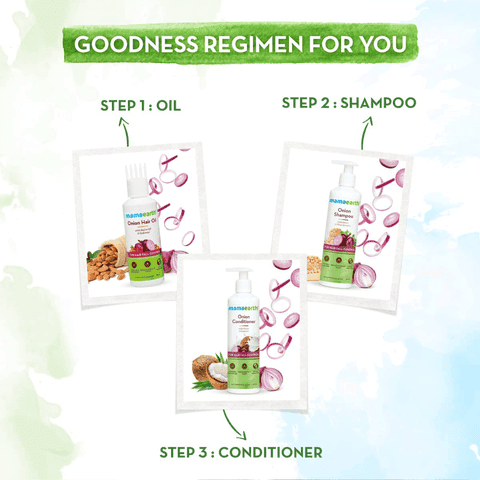 Mamaearth Onion Hair Oil For Hair Growth & Hair Fall Control With Redensyl, 150 ml Bottle view 5