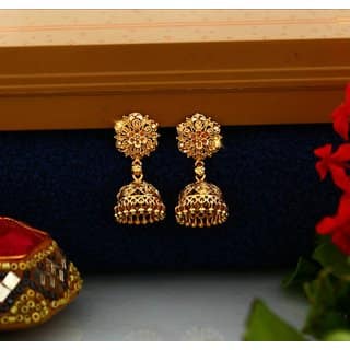 luv fashion Tradtional 1gm jumkhi gold n micron plated