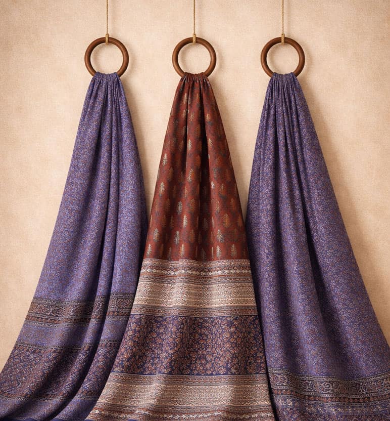 Hand Block Printed Bagh Cotton Suit – 3 Piece Unstitched