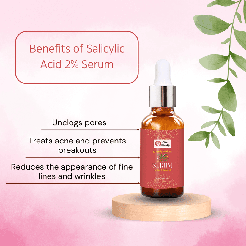 Chic Beauty Skincare Serum Combo Kit (Hyaluronic Acid & Vitamin B5 Serum 30ml + Niacinamide 10% & Zinc 1% Serum 30ml + Salicylic Acid 2% Serum 30ml + Skin Spot Removal Serum 30ml) view 3