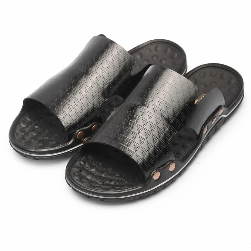 FEATHER LEATHER Stylish Men's Comfortable & Lightweight Sandals & Slippers | Genuine Leather Casual Slipper/Flip-Flop for Men | Indoor/Outdoor/Chappal view 6