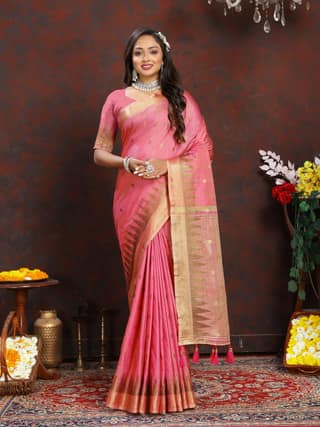 Soft katan silk saree with zari weawing design...
