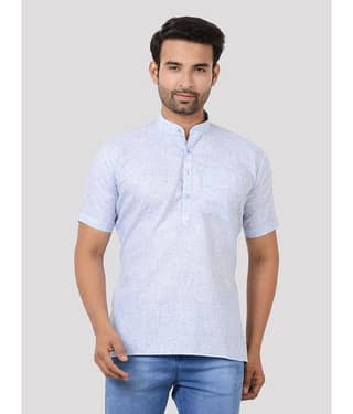 Maharaja - Blue Cotton Blend Men's Regular Kurta ( Pack of 1 )