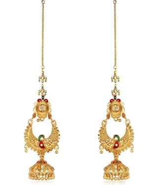 HEER COLLECTION - Gold Ear Chain Earrings ( Pack of 1 )