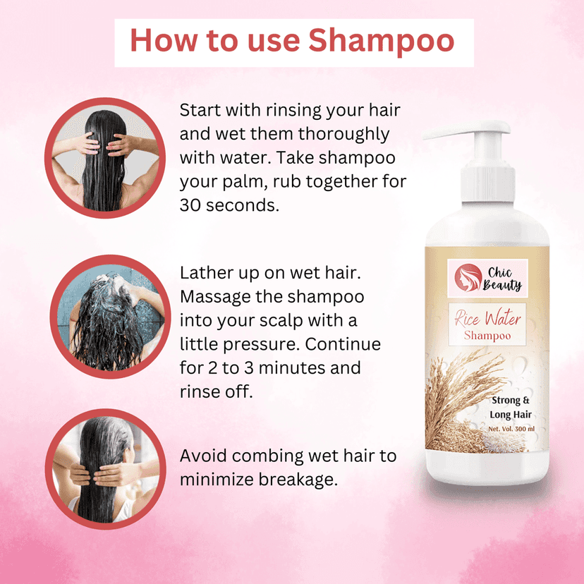 Chic Beauty Rice Water Shampoo 300ml Reduces Hair Fall & Promotes Healthy Hair Growth view 4