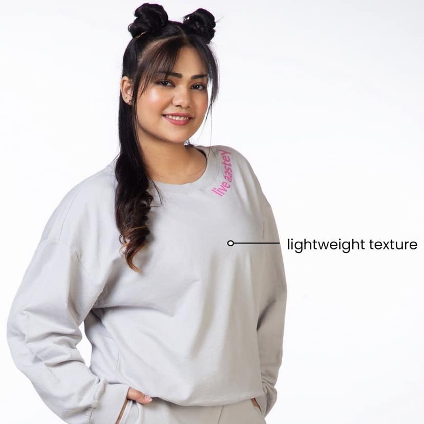 Vibe Check Sweatshirt - Ivory Grey view 3