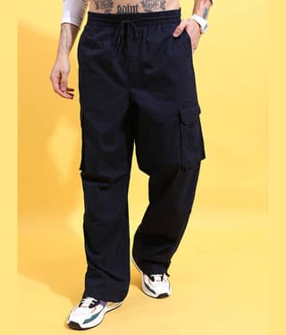 Highlander Loose Flat Men's Cargos - Blue ( Pack of 1 )