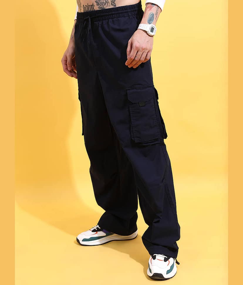 Highlander Loose Flat Men's Cargos - Blue ( Pack of 1 ) view 4