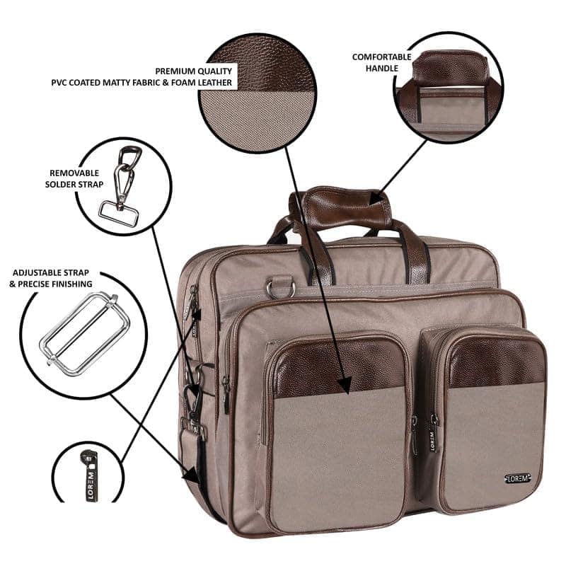 LOREM 28L Messenger Bag For Men - Faux Leather view 4