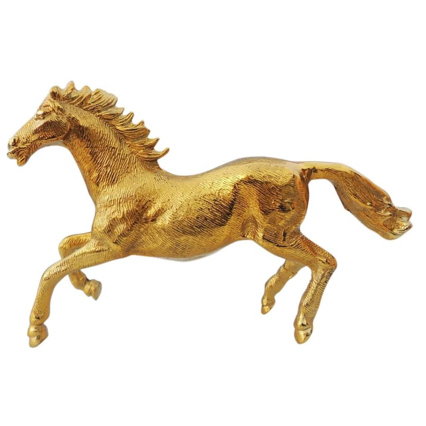 Luxury Aluminium Running Horse Showpiece For Living Room Interior, Height : 7.5 Inch (ANMAS258 G) view 3