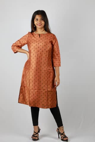 The Rashmi Shikha Brown Women Long Kurti