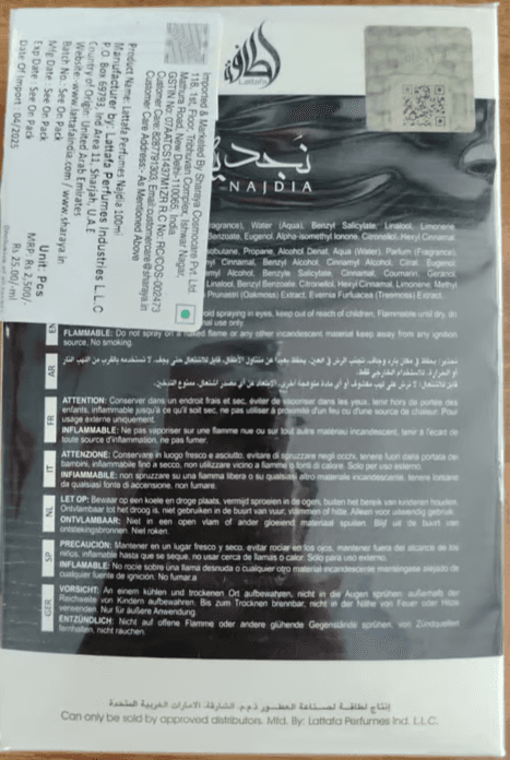 Lattafa Najdia For Men Eau de Parfum 100ml + Free Deo – Long-Lasting Masculine Fragrance view 2