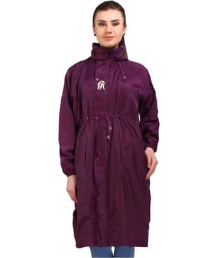 Goodluck Polyester Long Raincoat - Purple
