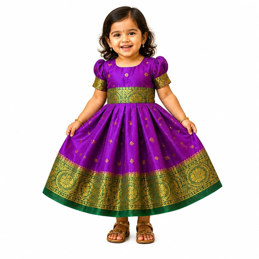 LUSTER Silk Satin Frock (Month 0-6, 6-12, 12-18) (6-12 Months, Purple)