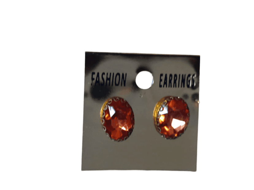 Gold Plated Cubic Zirconia Stud Earrings view 2