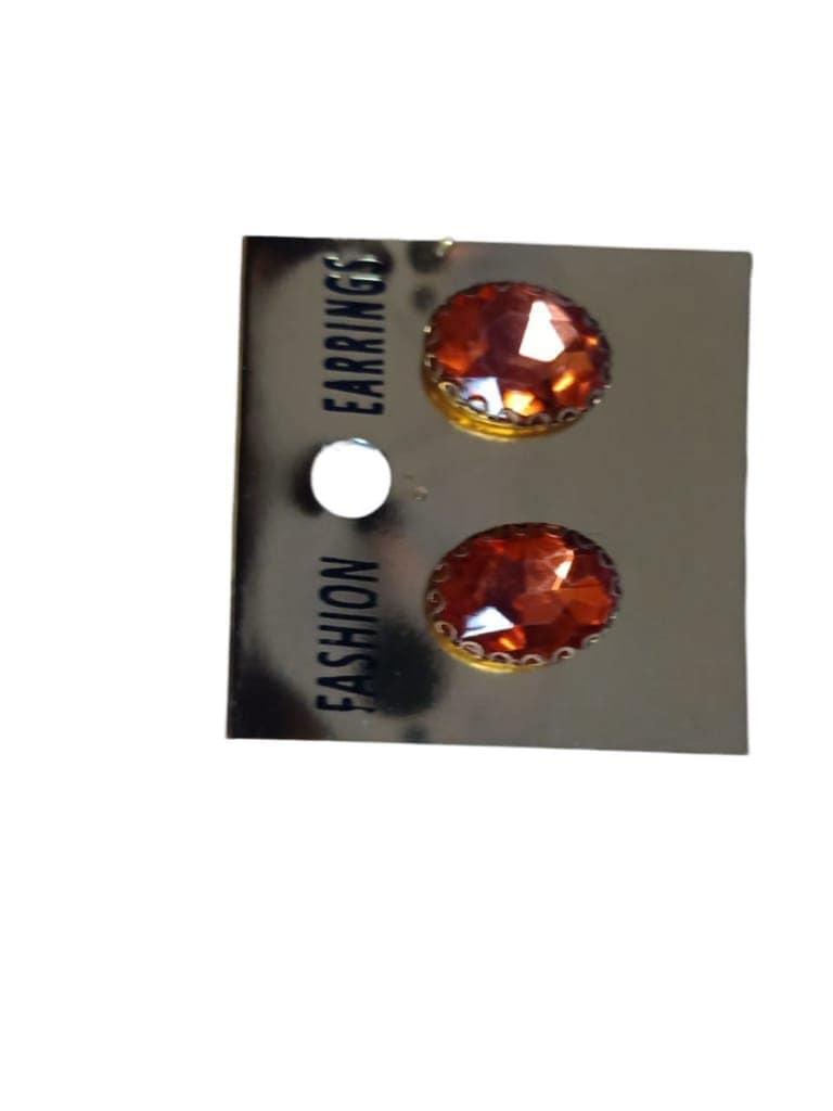 Gold Plated Cubic Zirconia Stud Earrings view 3
