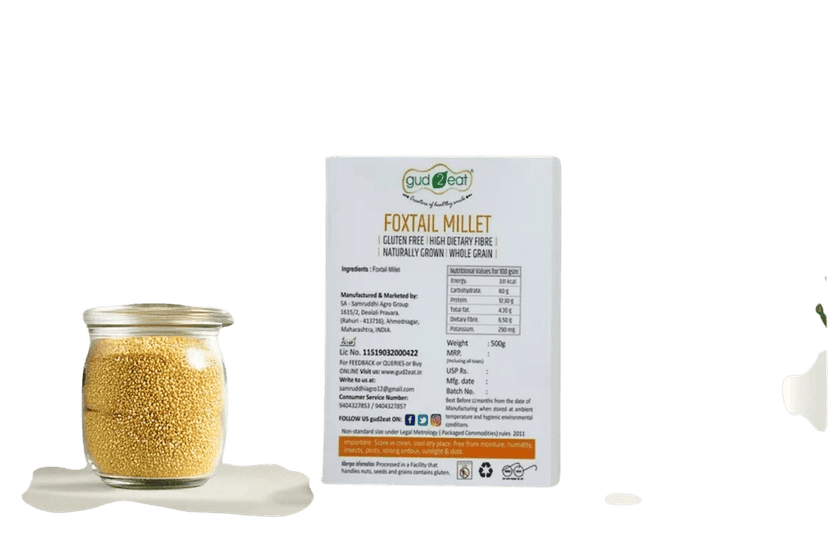 Gud2eat FOXTAIL MILLET - 400G | Gluten free | Contain more diatary fiber | tasty and delicious | 400g view 3