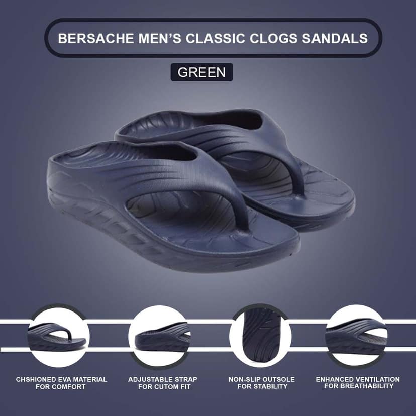 Bersache Extra Soft Classic Casual with Back Strap Regular wear with Ultra Soft & Flexibility Technology Slipper for Men's view 5