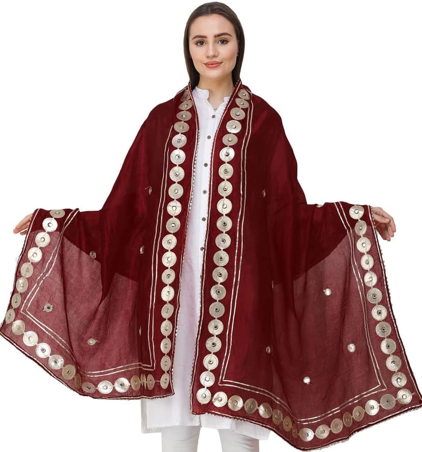 Bittersweet Dupatta from Amritsar Embellished with Patch Border view 3