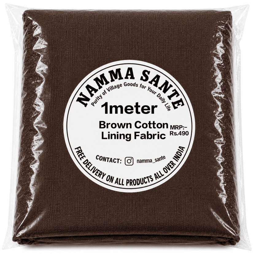 Brown Cotton Lining Fabric (Chhota Panna), Brown Cotton Lining Fibre (Chhota Panna), Brown Lining Cloth (Chhota Panna), Soft Brown Cotton Lining (Chhota Panna), Brown Garment Lining Fabric (Chhota Panna) view 2