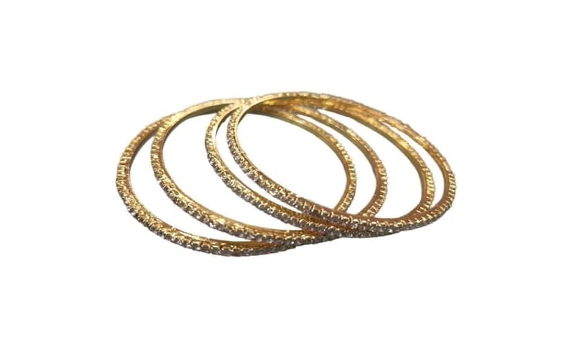 Gold Plated Cubic Zirconia Bangle Set of 4