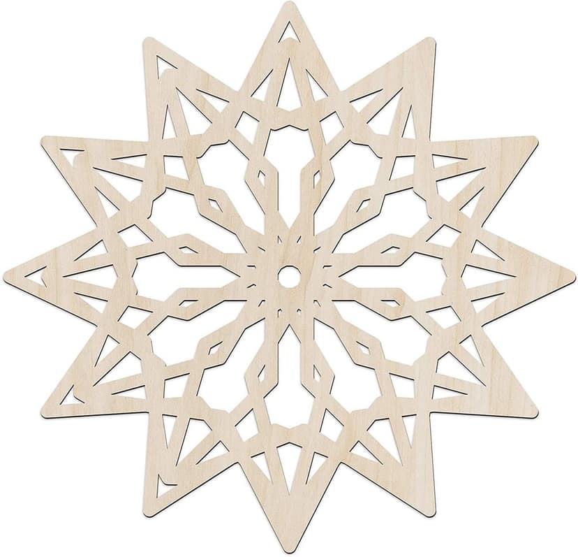 Haoser Mandala Wooden Wall Art, Whirl Look Lattice Abstarct Geometric, Birch Wood Plywood Rustic Wall Art Accent for Hallway Bedroom Living Room Cafes and Offices (Mandala Design-27_30CM)