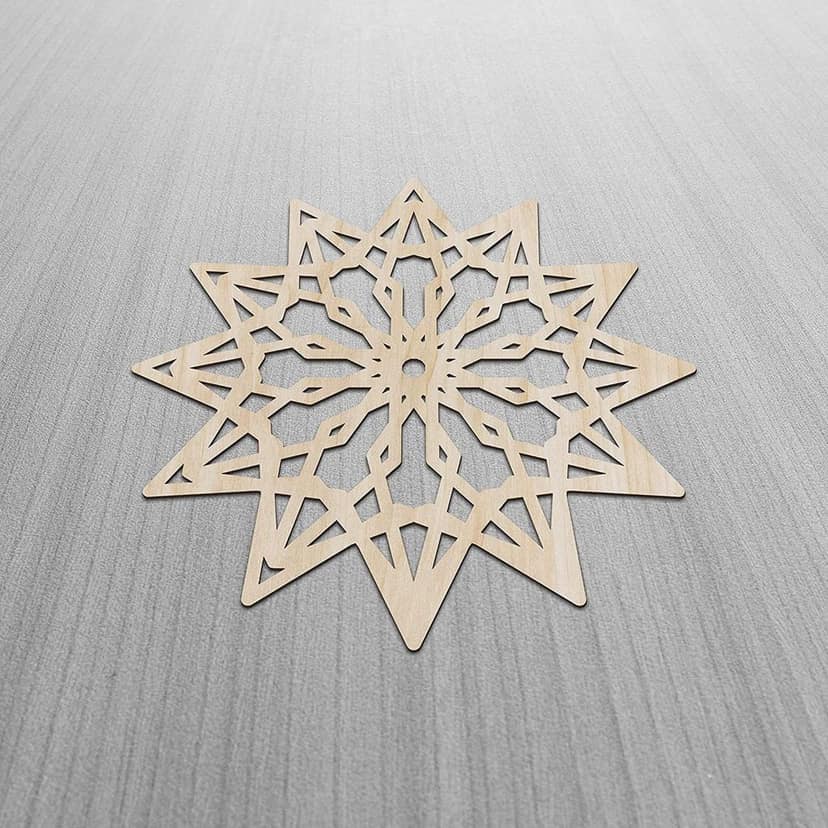 Haoser Mandala Wooden Wall Art, Whirl Look Lattice Abstarct Geometric, Birch Wood Plywood Rustic Wall Art Accent for Hallway Bedroom Living Room Cafes and Offices (Mandala Design-27_30CM) view 2
