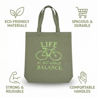 Premium Tote Bag with Zip Closure, Inside Lining & Pocket