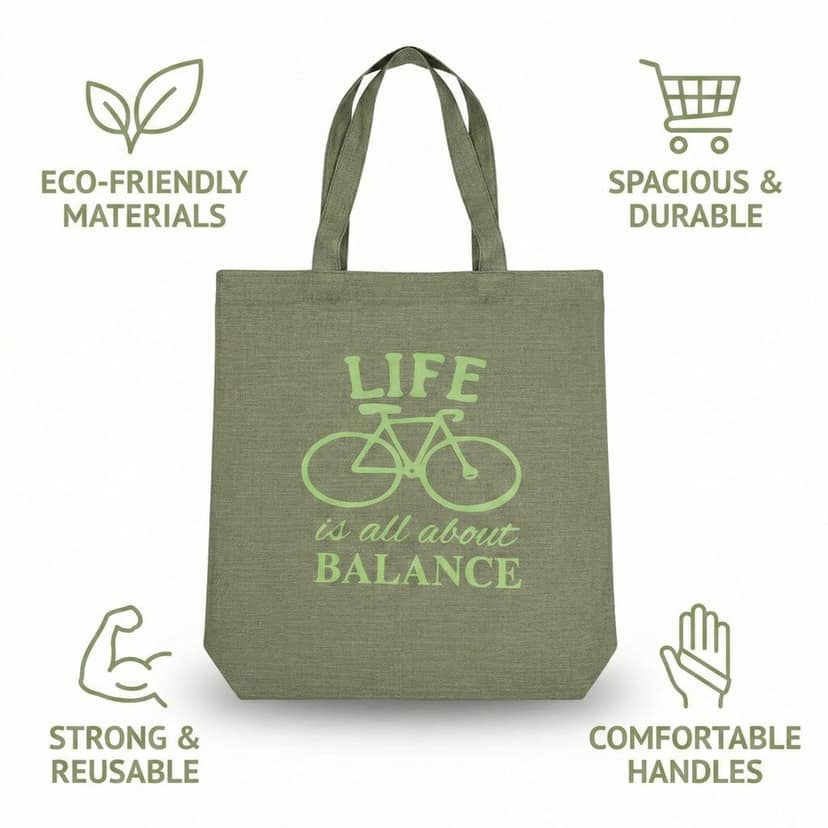Premium Tote Bag with Zip Closure, Inside Lining & Pocket