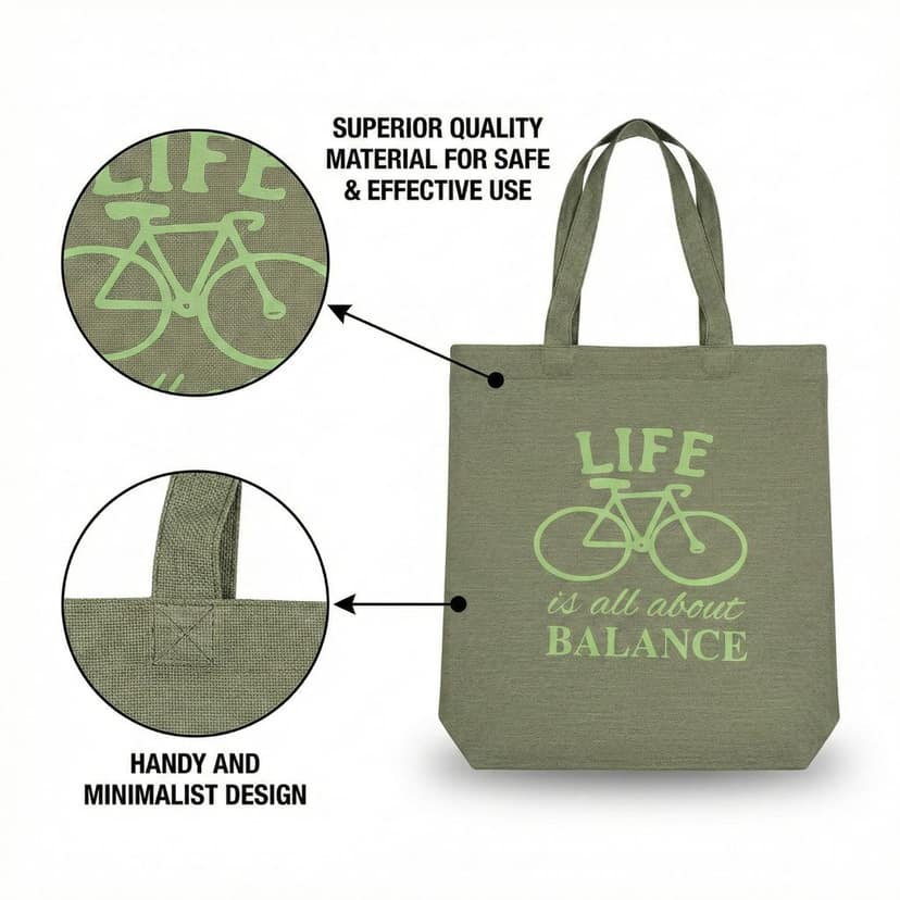Premium Tote Bag with Zip Closure, Inside Lining & Pocket view 2