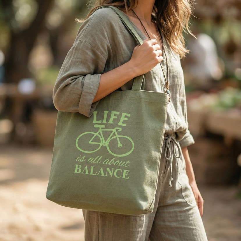 Premium Tote Bag with Zip Closure, Inside Lining & Pocket view 3