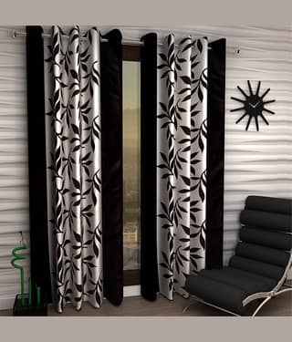Sai Arpan Abstract Semi-Transparent Eyelet Curtain 9 ft ( Pack of 1 ) - Multi Color