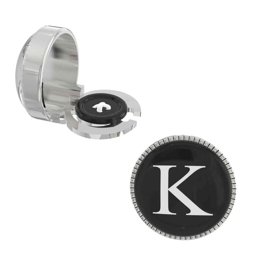 The Smart Buttons - Shirt Button Cover Cufflinks for Men - Personalized Initials - K